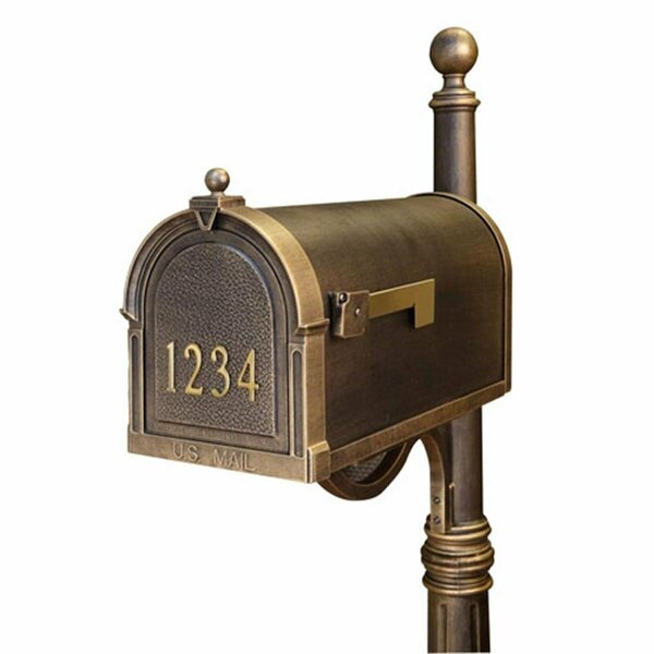 Special Lite Products Berkshire Curbside Mailbox with Front Numbers - Hand Rubbed Bronze SCB-1015-FN-BRZ